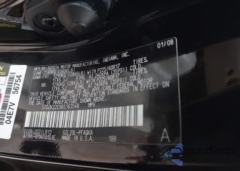 2008 Toyota Sienna Limited z USA, uszkodzony, nr VIN 5TDZK22C98S163548